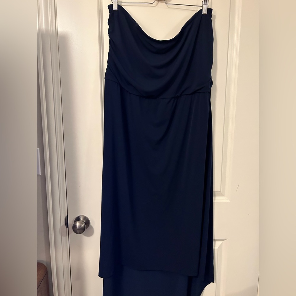 Strapless High-Low Dress, Navy Blue, Maurices Size 2